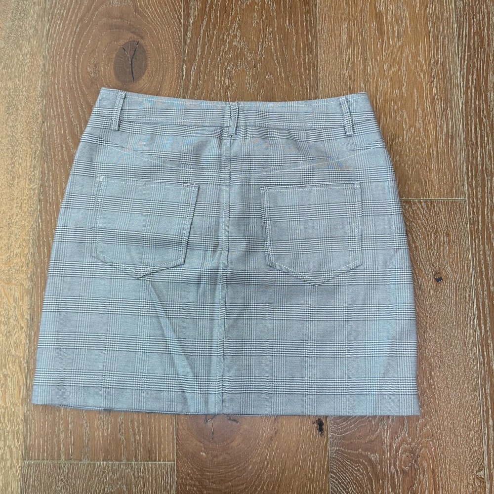 Ganni Merkel Crystal Embellished Checked Silk And Wool Blend Mini Skirt - Picture 3 of 4